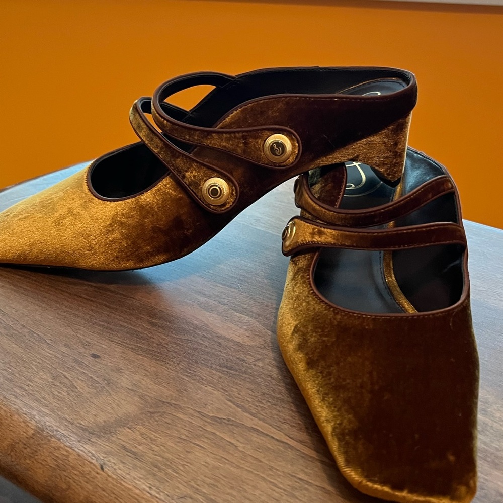 Sam Edelman from Anthropologie brown velvet slip ons.